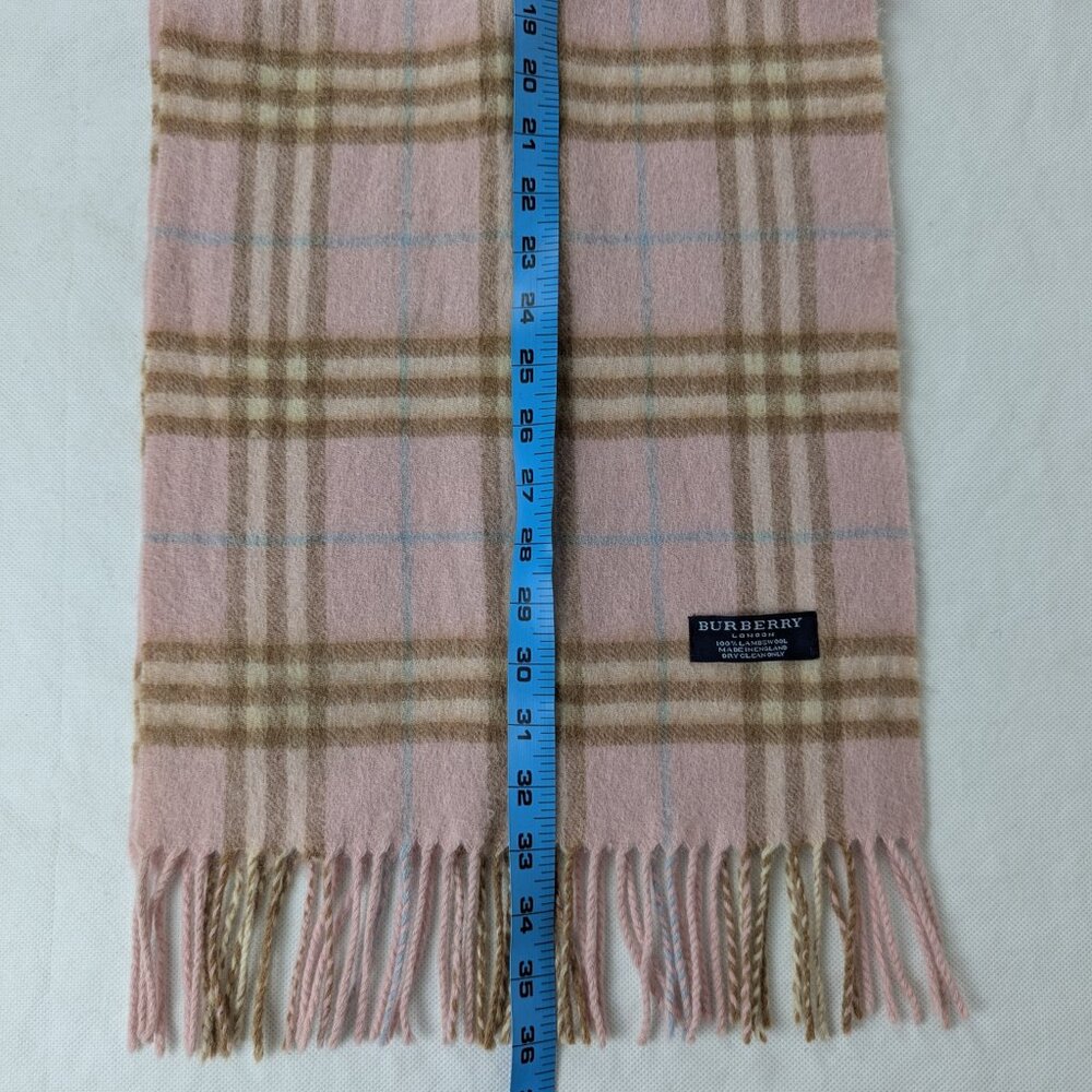 Burberry Lambswool Scarf Pink Unisex | Iconic Check Pattern | Quick Dispatch - Picture 5 of 6